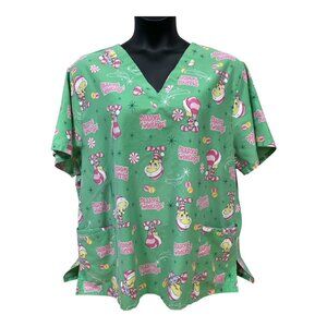 Tweety Bird Size 3X Medical Scrub Top Seasons Tweetings Christmas